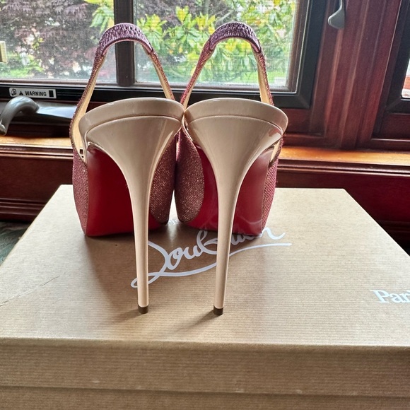 Brand new beautiful Christian Louboutin Private Number 120 Glitter Platform Heel - Picture 8 of 9